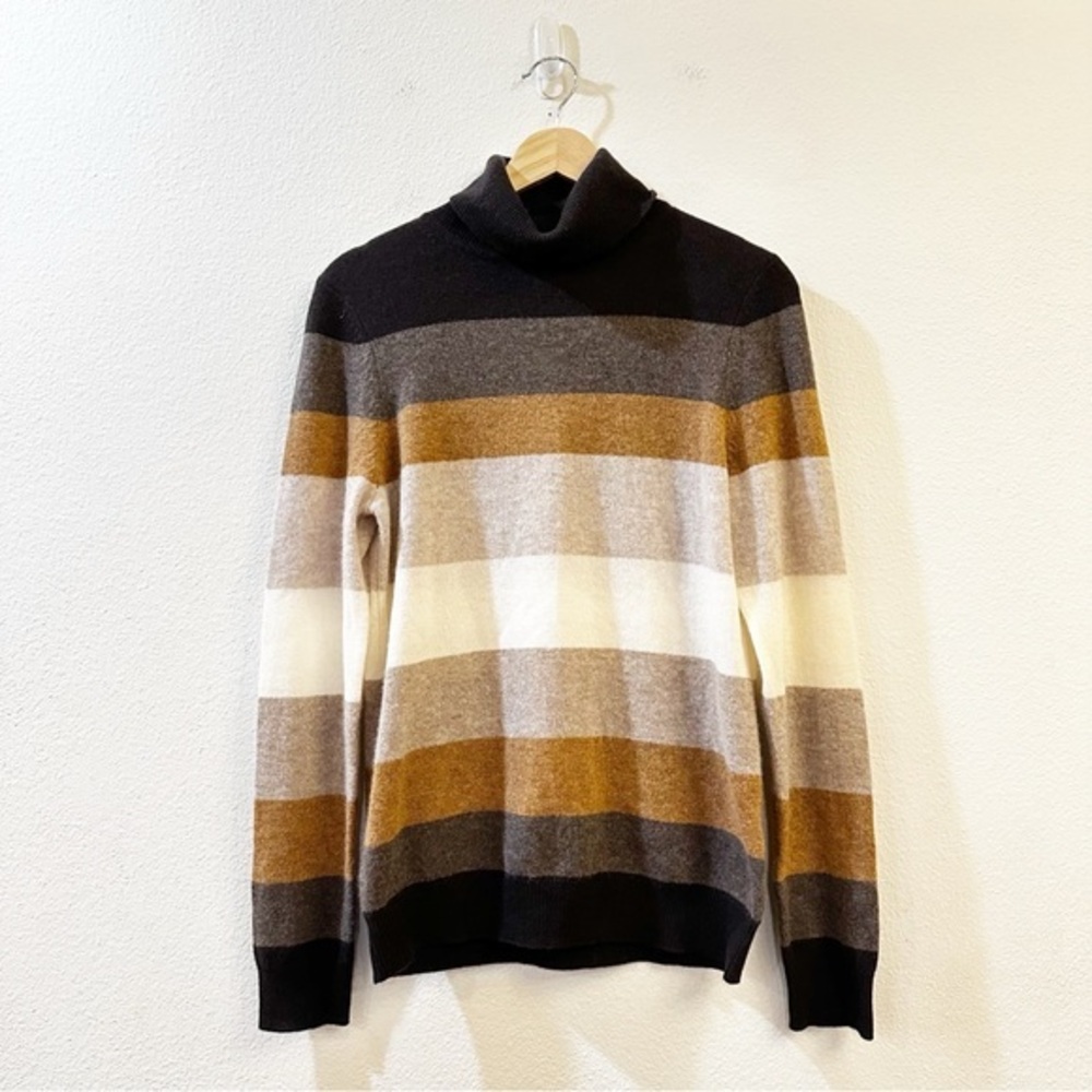 Charter Club Cashmere Striped Turtleneck Pullover Sweater Size Small - Picture 3 of 8